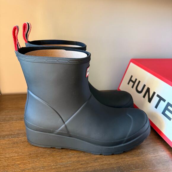 Hunter Woman’s Original Black Play Short Rain Boots- Size 9M - Picture 3 of 8